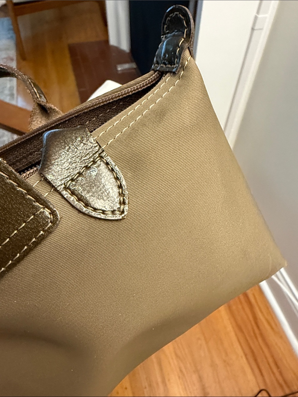 Longchamp Mini Nylon Patent Leather Handbag Made in France Discontinued - Picture 12 of 14